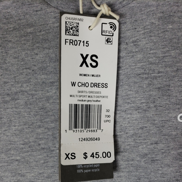 adidas Multi Sport Sleeveless Tank Cotton CHO Dress Grey - Picture 6 of 14